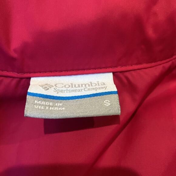 Columbia Jacket Windbreaker Full Zip Stowaway Hood Lightweight Pink Size Small - Picture 11 of 14